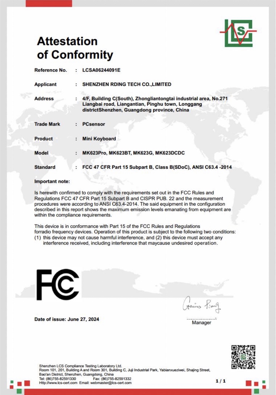 MK623 FCC